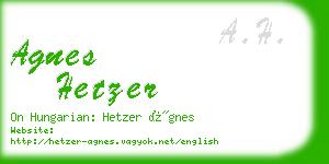 agnes hetzer business card